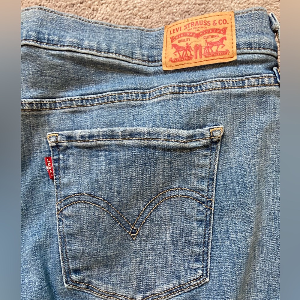 Levi’s Classic Bootcut Womens Blue Denim Jeans 20W Plus Pants Stretch - Picture 5 of 8